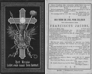 E.H. Frans Jacobs, bidprentje