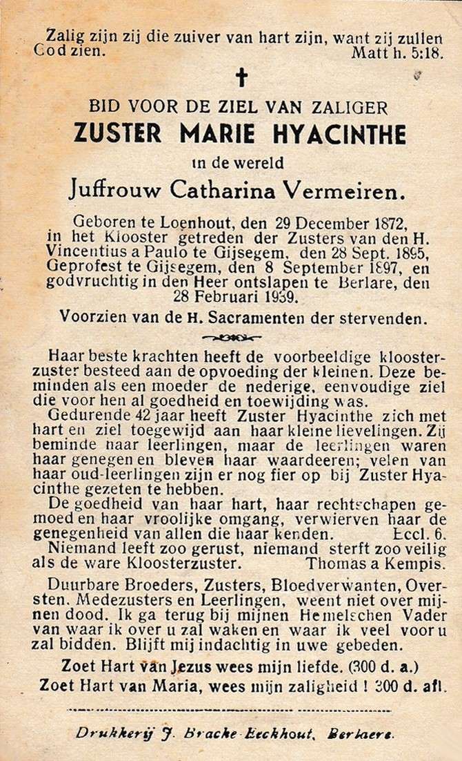 Bidprentje (28/2/1939)
