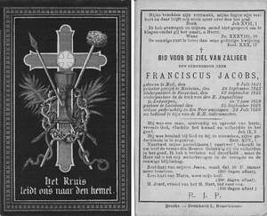 E.H. Frans Jacobs, bidprentje