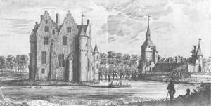 Het eerste kasteel van Loenhout, gebouwd rond 1330 door Jan I van Hellebeek