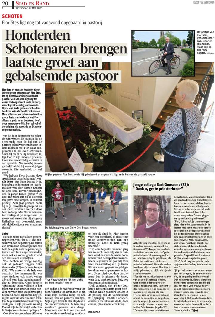 Gazet van Antwerpen, 27/5/2020