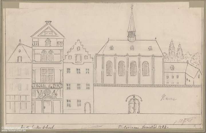 Tekening Victorinnenklooster te Antwerpen