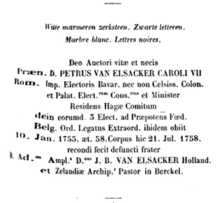 Grafsteen Petrus en J.B. Van Elsacker