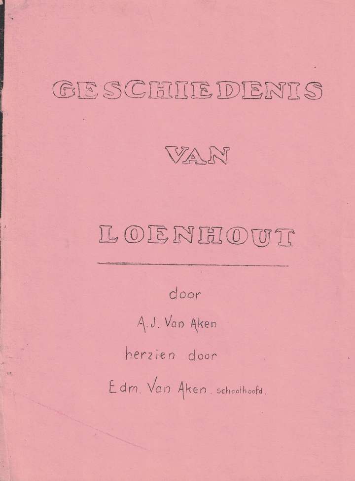 Geschiedenis van Loenhout (1970), voorkaft