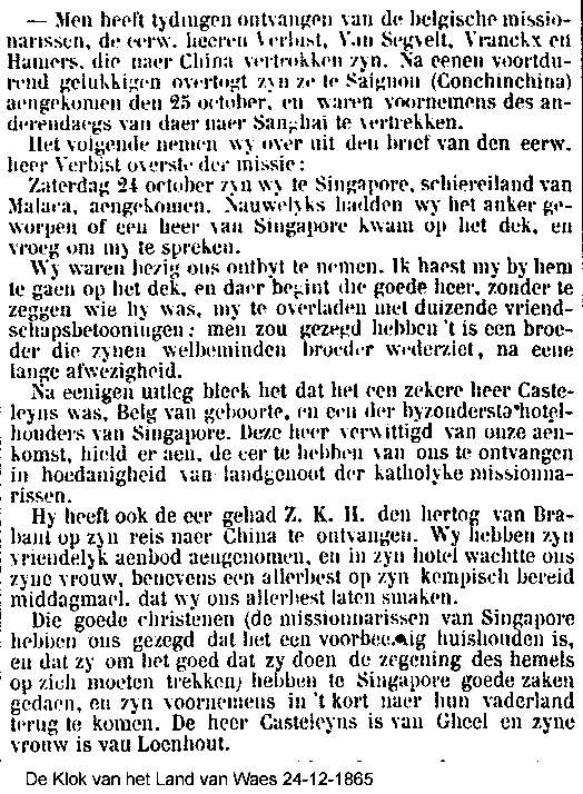 De Klok van het Land van Waes (24/12/1865)
