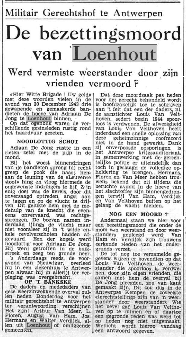 De bezettingsmoord van Loenhout (De Nieuwe Gids, 15/6/1950)